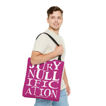 Load image into Gallery viewer, Activism Tote Bag - Fuchsia and White Jury Nullification Awareness
