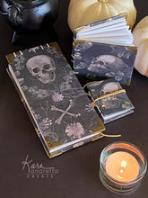 Load image into Gallery viewer, Bones and Romance Hand-sewn Sketch Book Journal Set