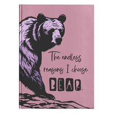 Load image into Gallery viewer, THE ENDLESS REASONS I CHOOSE BEAR HARDCOVER JOURNAL TEARAWAY MAUVE