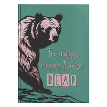 Load image into Gallery viewer, The endless reasons I choose BEAR Hardcover Journal Tearaway TEAL