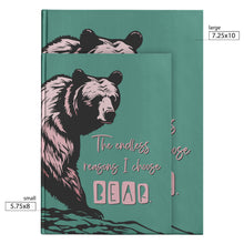 Load image into Gallery viewer, The endless reasons I choose BEAR Hardcover Journal Tearaway TEAL