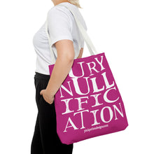 Load image into Gallery viewer, Activism Tote Bag - Fuchsia and White Jury Nullification Awareness
