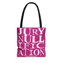 Load image into Gallery viewer, Activism Tote Bag - Fuchsia and White Jury Nullification Awareness
