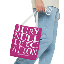 Load image into Gallery viewer, Activism Tote Bag - Fuchsia and White Jury Nullification Awareness
