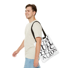 Load image into Gallery viewer, Activism Quote Tote Bag - Black and White Jury Nullification Awareness
