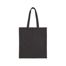 Load image into Gallery viewer, Deny Defend Depose Black Canvas Tote Bag (solid text)
