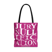 Load image into Gallery viewer, Activism Tote Bag - Fuchsia and White Jury Nullification Awareness
