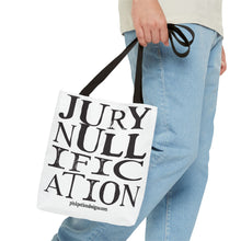 Load image into Gallery viewer, Activism Quote Tote Bag - Black and White Jury Nullification Awareness
