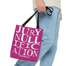 Load image into Gallery viewer, Activism Tote Bag - Fuchsia and White Jury Nullification Awareness
