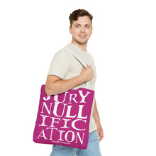 Load image into Gallery viewer, Activism Tote Bag - Fuchsia and White Jury Nullification Awareness
