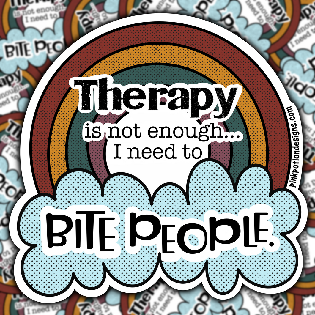 Therapy Is Not Enough dark rainbow Sticker