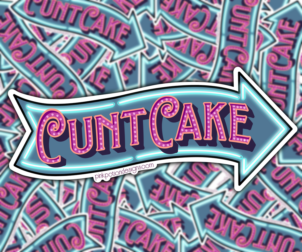 CuntCake Sign Sweary Sticker