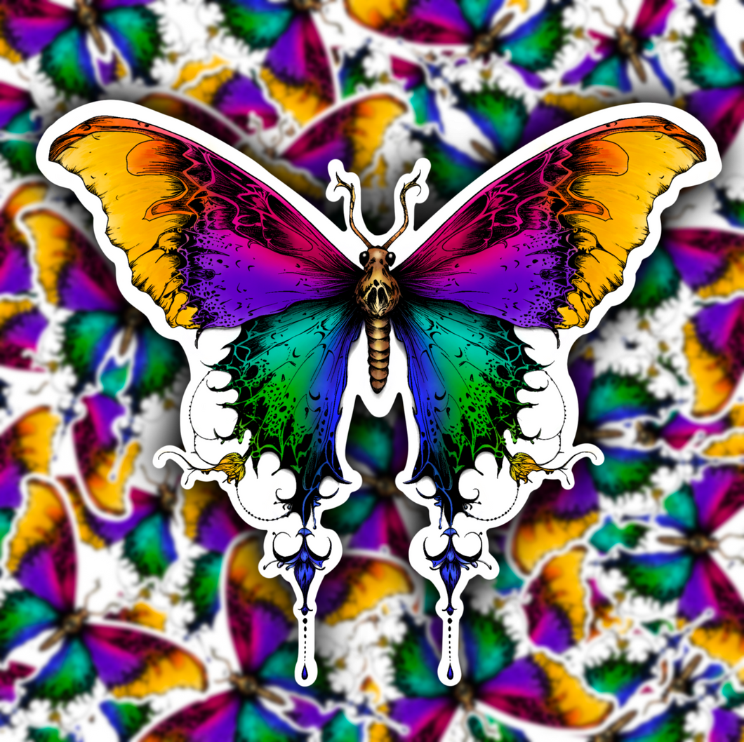 Rainbow Moth STICKER