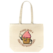 Load image into Gallery viewer, Shutthefuckupcake Gussetted Cotton Groceries Tote
