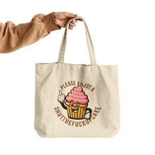 Load image into Gallery viewer, Shutthefuckupcake Gussetted Cotton Groceries Tote

