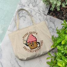 Load image into Gallery viewer, Shutthefuckupcake Gussetted Cotton Groceries Tote
