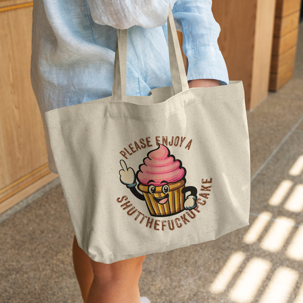 Shutthefuckupcake Gussetted Cotton Groceries Tote