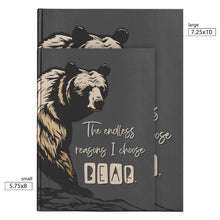 Load image into Gallery viewer, The endless reasons I choose BEAR Journal Hardcover Notebook Tearaway GREIGE
